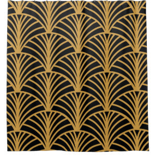 Elegant Art Deco, seamless golden ornament. Shower Curtain