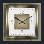 Elegant Art Deco Square Wall Clock<br><div class="desc">Great design. You will love it like others. Be free to use this design for other product or to add your text. Thank you. Follow me for more. Have a nice day.</div>