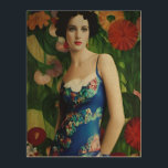 Elegant Art Deco Style Woman wth Large Flowers Art<br><div class="desc">Feeling fancy? Feast your eyes on this Art Deco style masterpiece! The roaring 20s might be over,  but the glamour lives on in this stunning piece. The intricate details and vibrant colours of the flowers will leave you feeling like a true Gatsby.</div>