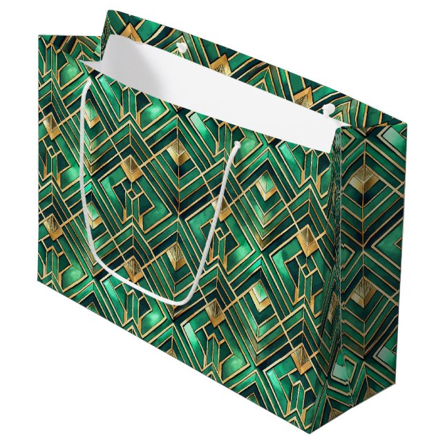 Elegant Art Deco tiled pattern  Large Gift Bag (Front Angled)