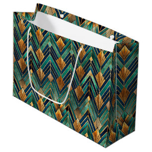 Elegant Art Deco tiled pattern  Large Gift Bag