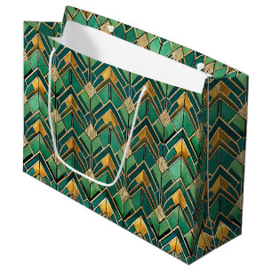 Elegant Art Deco tiled pattern  Large Gift Bag
