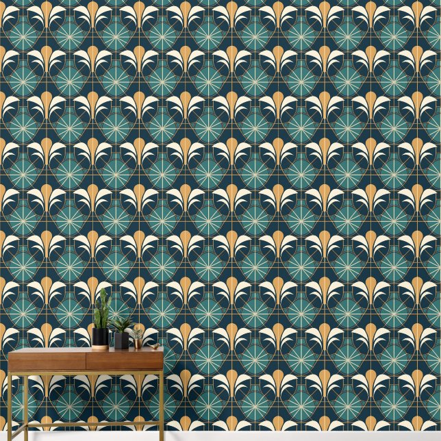 elegant art Deco tiled pattern  Wallpaper (Hallway)