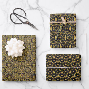 elegant art deco tiled pattern wrapping paper sheet