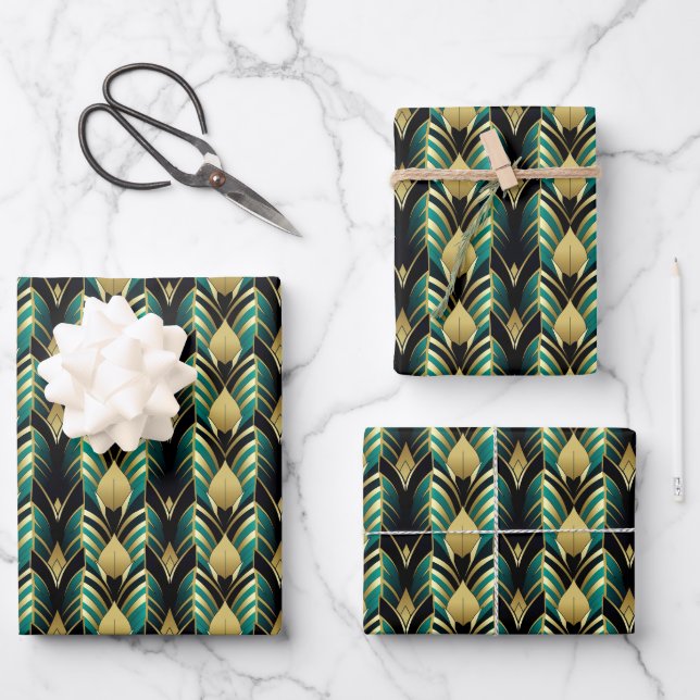 Elegant Art Deco tiled pattern  Wrapping Paper Sheet (Front)