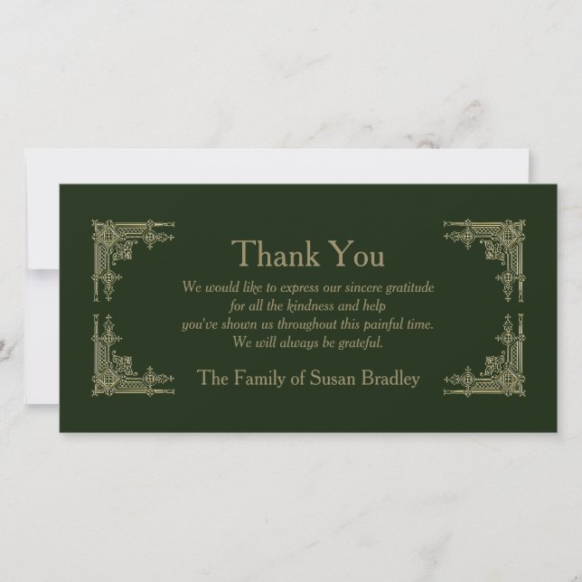 Elegant Art Deco Vintage 2 Sympathy Thank You (Front)