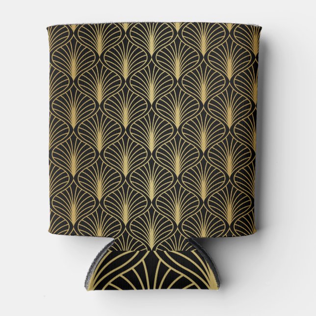 Elegant Art Deco: Vintage Abstract Can Cooler (Front)