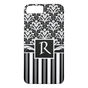Elegant Art Deco Vintage Floral Damask and Stripes Case-Mate iPhone Case