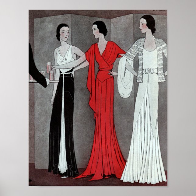 Elegant Art Deco Vintage Retro Party Poster (Front)