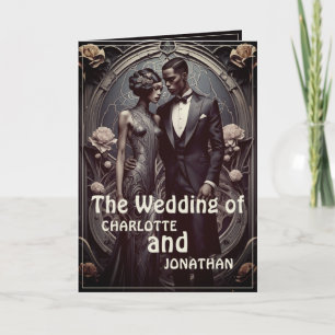 Elegant Art Deco Wedding Couple - Invitation