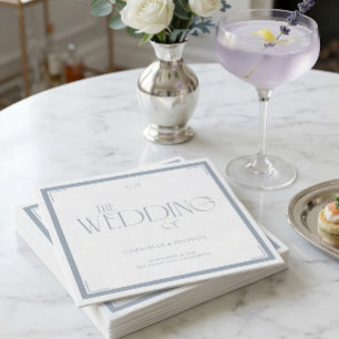 Elegant Art Deco Wedding Dusty Blue  Napkin