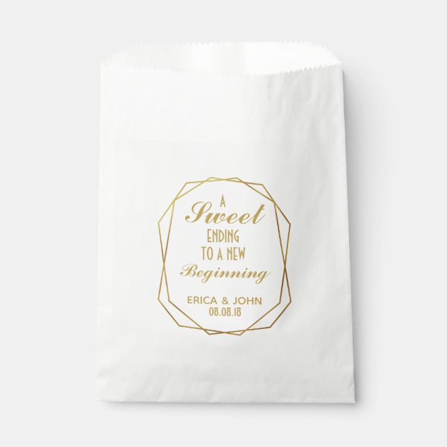 Elegant art deco Wedding Favour Bag Sweet Ending (Front)