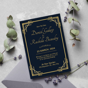 Elegant Art Deco Wedding Invitation