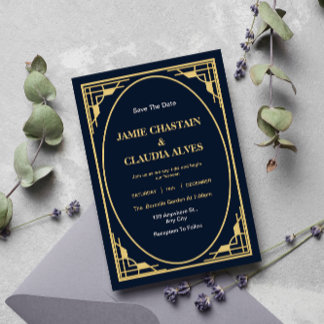 Elegant Art Deco Wedding Invitation