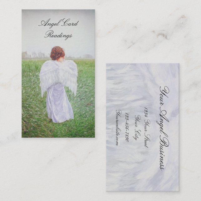 Elegant Art Design Angel Card Reading (Front/Back)