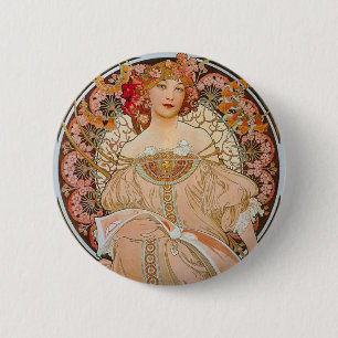 Elegant Art Nouveau 6 Cm Round Badge