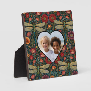 Elegant art nouveau Autumn floral Dragonfly Plaque