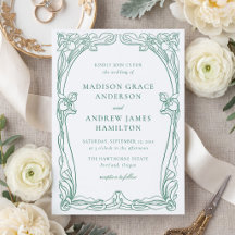 Elegant Art Nouveau Floral Frame Wedding