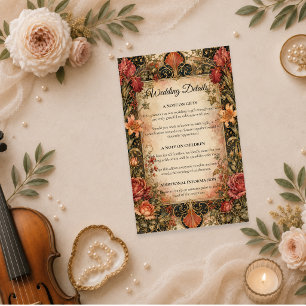 Elegant Art Nouveau Floral Wedding Enclosure Card