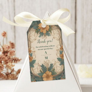 Elegant Art Nouveau Floral Wedding  Gift Tags