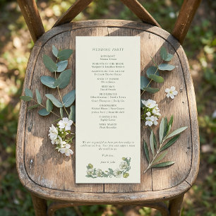Elegant art nouveau floral wedding program programme