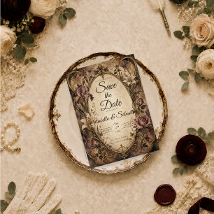 Elegant Art Nouveau Floral Wedding Save The Date