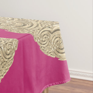 Elegant art nouveau gold fuschia pink modern tablecloth