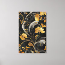 Elegant Art Nouveau Golden Flora
