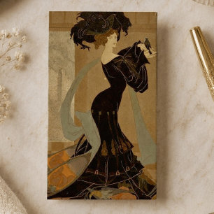 Elegant Art Nouveau Lady  Business Card