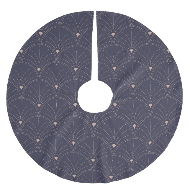 Elegant art nouveau, minimalist pattern. brushed polyester tree skirt (Front)
