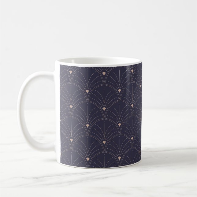 Elegant art nouveau, minimalist pattern. coffee mug (Left)