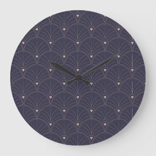 Elegant art nouveau, minimalist pattern. large clock