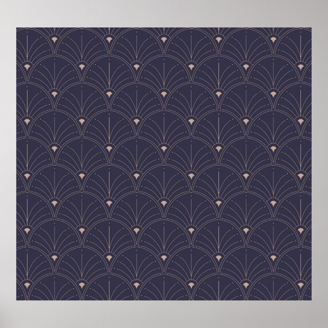 Elegant art nouveau, minimalist pattern. poster (Front)