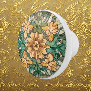 elegant art nouveau pattern  ceramic knob