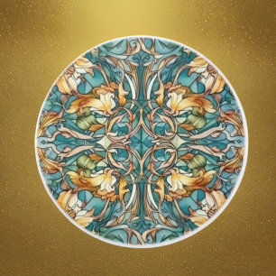 elegant art nouveau pattern ceramic knob