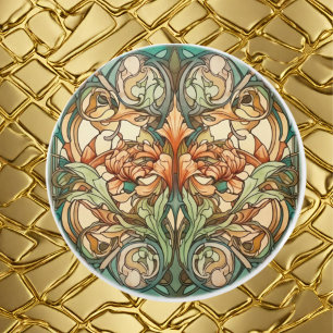elegant art nouveau pattern ceramic knob
