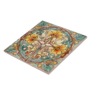elegant art nouveau pattern tile