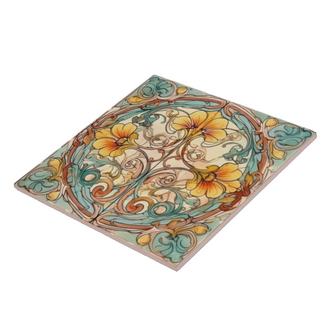 elegant art nouveau pattern  tile (Side)