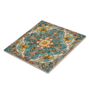 elegant art nouveau pattern  tile