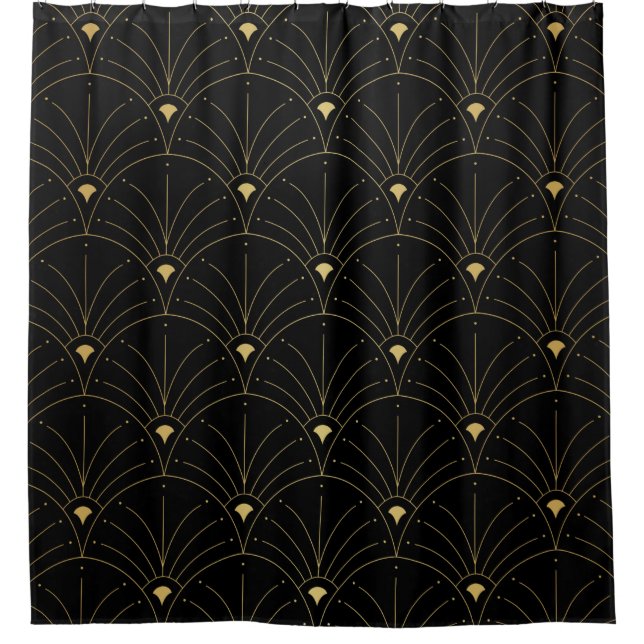 Elegant art nouveau seamless pattern. abstract shower curtain (Front)