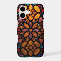 Elegant Art Nouveau Stained Glass Floral