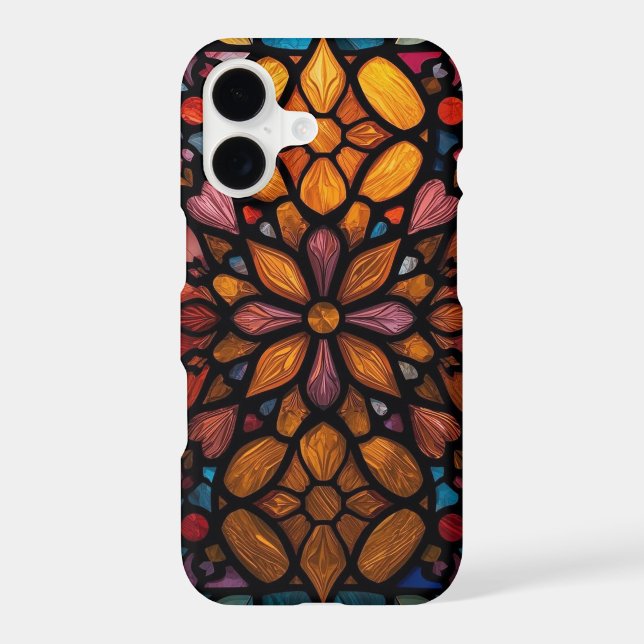 Elegant Art Nouveau Stained Glass Floral (Back)