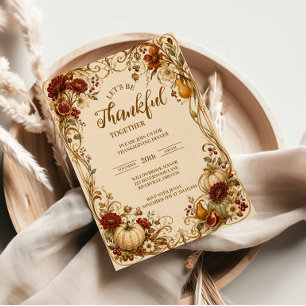 Elegant Art Nouveau Thanksgiving Dinner Invitation