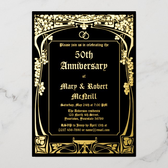 Elegant Art Nouveau Wedding Anniversary (Front)