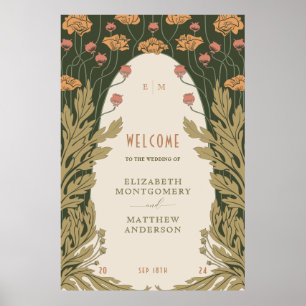 Elegant Art Nouveau Wedding Welcome Sign