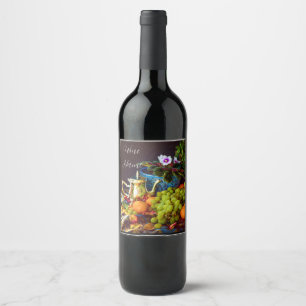 Elegant art wine label