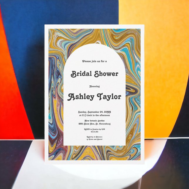 Elegant Artistic Abstract Modern Bridal Shower Invitation (Creator Uploaded)
