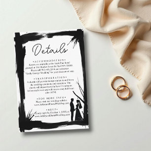 Elegant Artistic Black And White Modern Wedding Enclosure Card