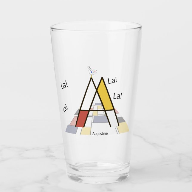 Elegant artistic letter monogram. Letter A Glass (Front)