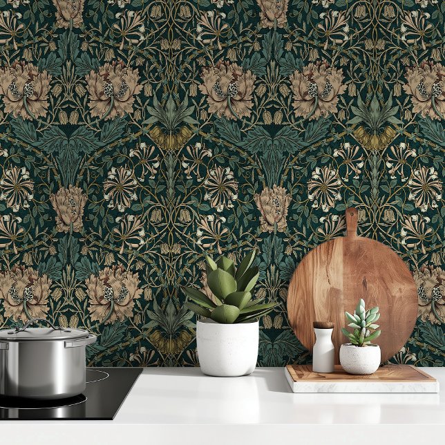 Elegant Arts & Crafts Honeysuckle Peel & Stick Wallpaper (Creator Uploaded)